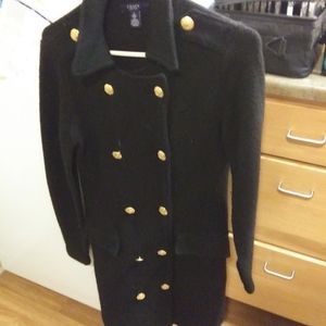 Medium length button up dress sweater